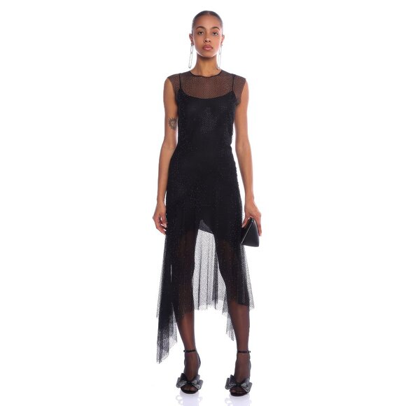 Philosophy Di Lorenzo Serafini Rhinestone-embellished Midi Dress, size S - Picture 3 of 9